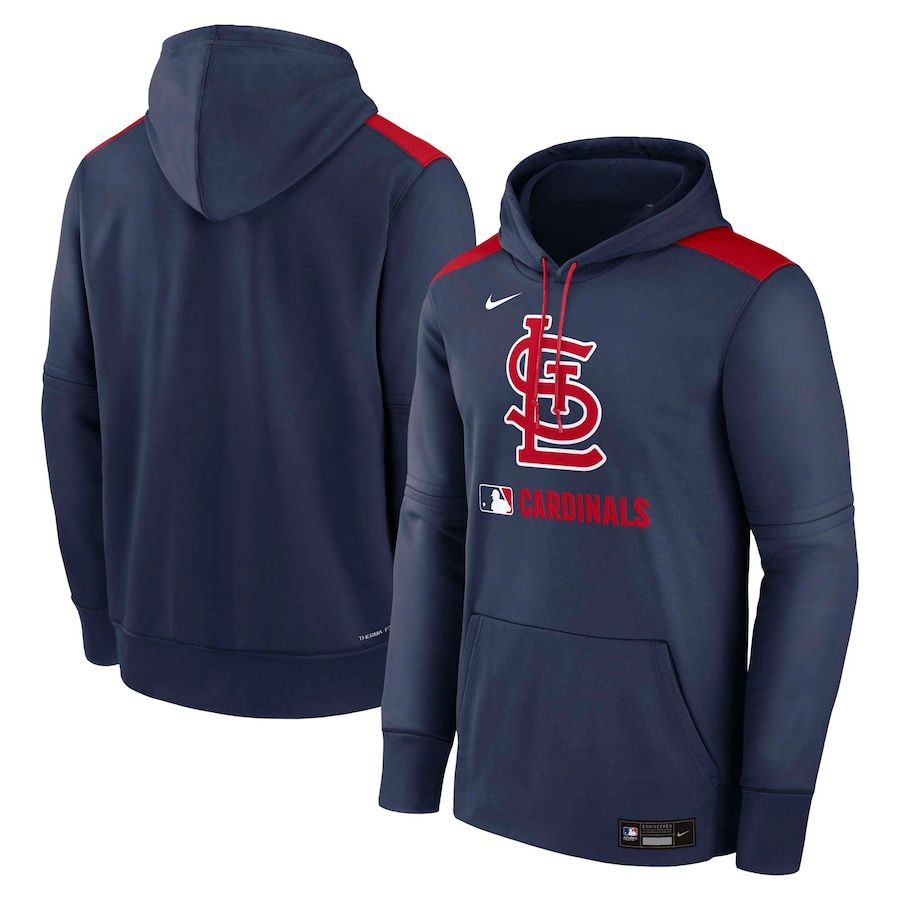 Men 2025 MLB St.Louis Cardinals Drak blue Nike hoodie style 1